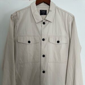 Abercrombie & Fitch Tan Lightweight Shirt Jacket Relaxed Fit